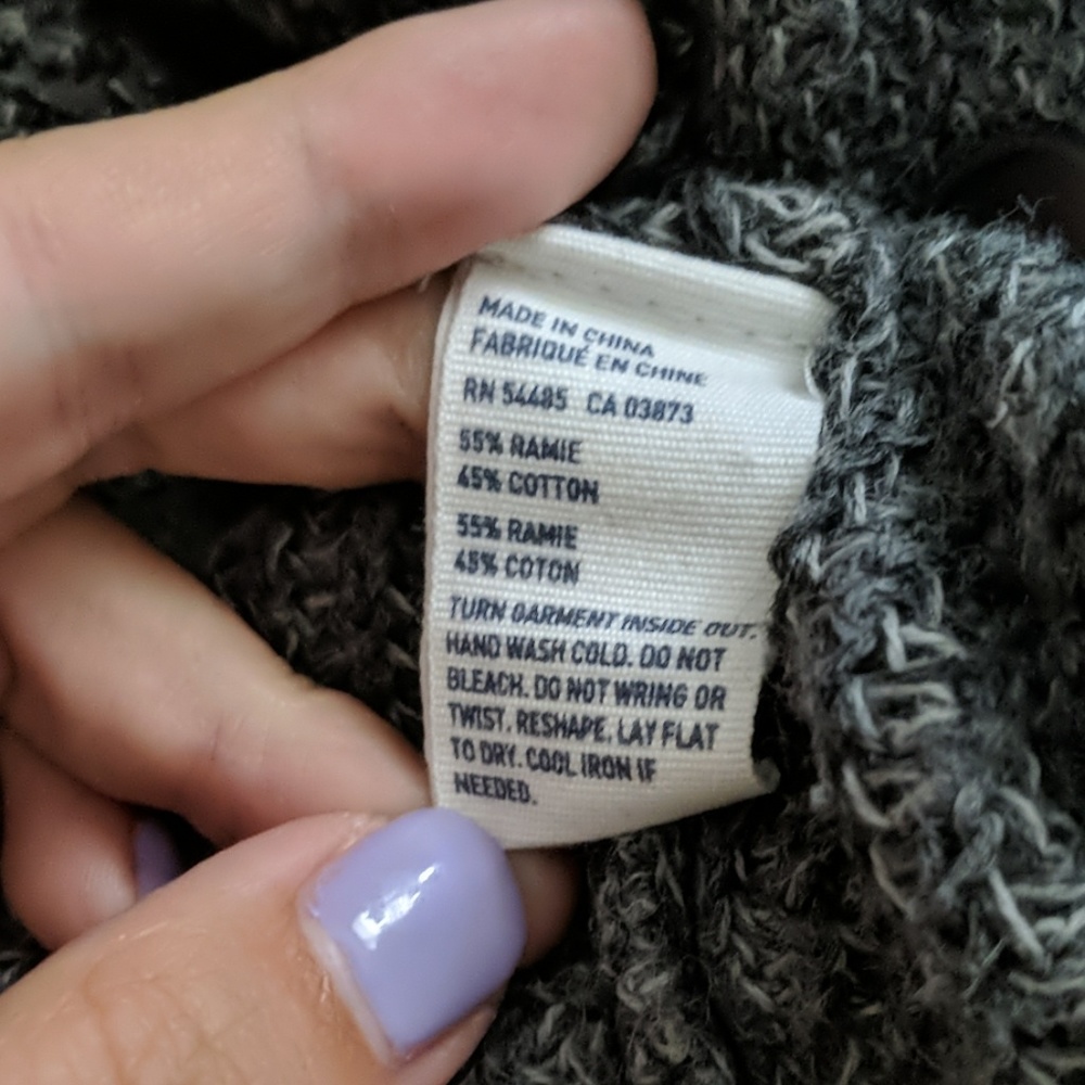AEO Gray Button Grandpa Style Cardigan - Picture 7 of 7